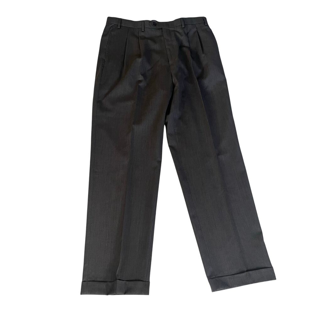 Chaps Mens Wool Dress Pants Gray Slacks Mens 36 Waist
